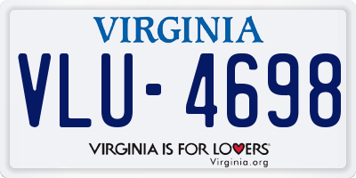 VA license plate VLU4698