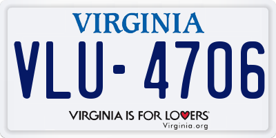 VA license plate VLU4706