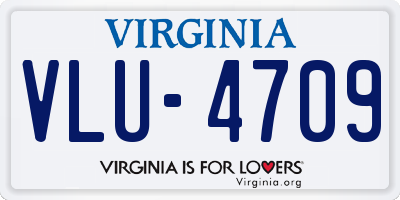 VA license plate VLU4709