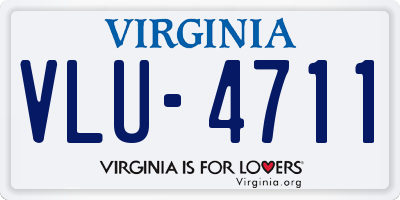 VA license plate VLU4711
