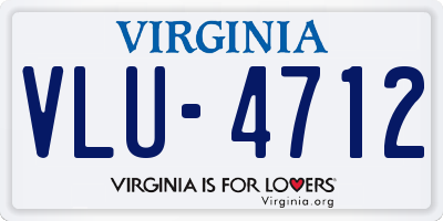 VA license plate VLU4712