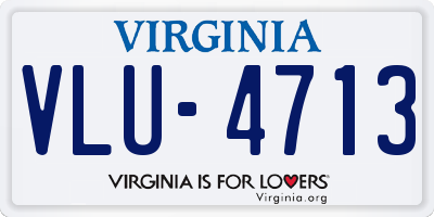 VA license plate VLU4713