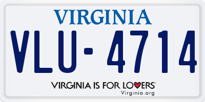 VA license plate VLU4714