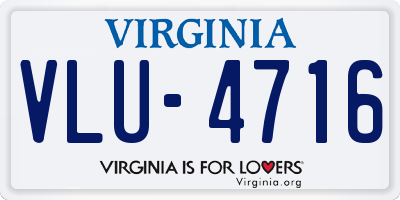 VA license plate VLU4716