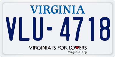 VA license plate VLU4718