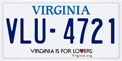 VA license plate VLU4721