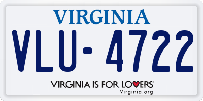 VA license plate VLU4722