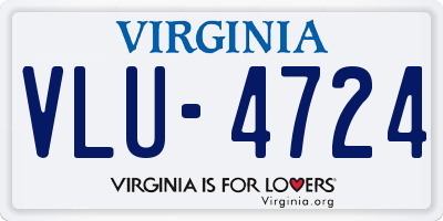 VA license plate VLU4724