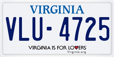 VA license plate VLU4725