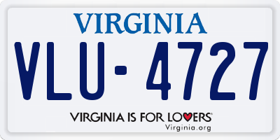 VA license plate VLU4727