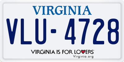 VA license plate VLU4728