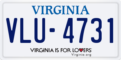 VA license plate VLU4731