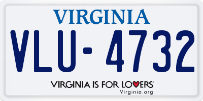 VA license plate VLU4732