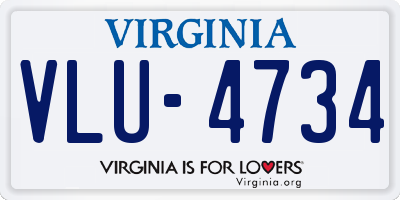 VA license plate VLU4734