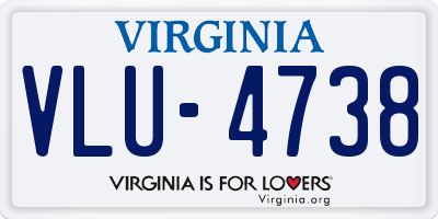 VA license plate VLU4738