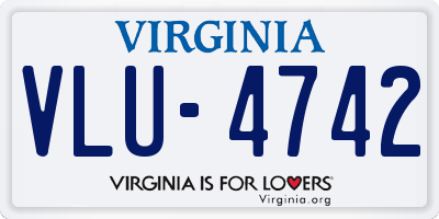 VA license plate VLU4742