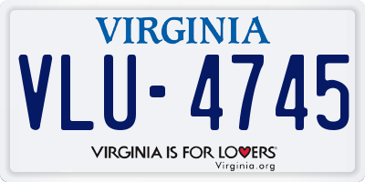 VA license plate VLU4745