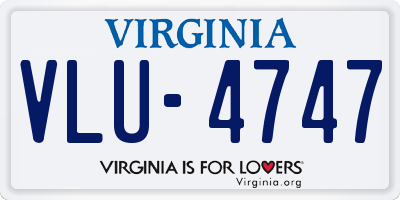 VA license plate VLU4747