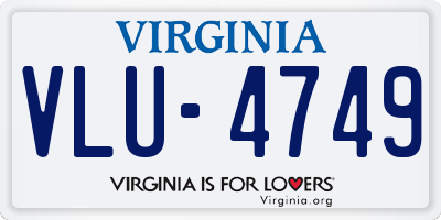 VA license plate VLU4749