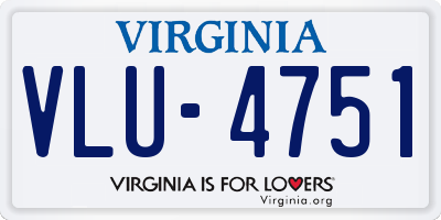 VA license plate VLU4751
