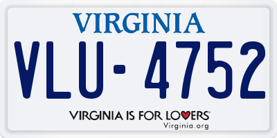 VA license plate VLU4752