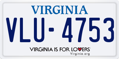 VA license plate VLU4753
