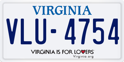 VA license plate VLU4754