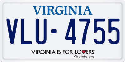 VA license plate VLU4755