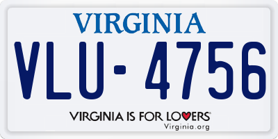 VA license plate VLU4756