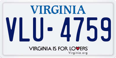 VA license plate VLU4759