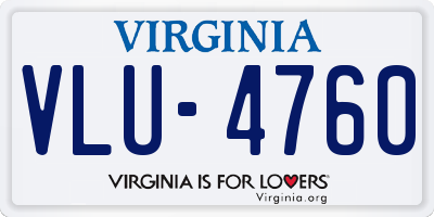VA license plate VLU4760