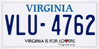 VA license plate VLU4762