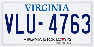 VA license plate VLU4763
