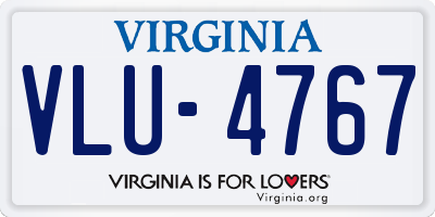 VA license plate VLU4767