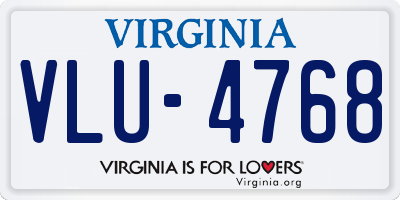 VA license plate VLU4768