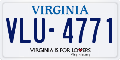 VA license plate VLU4771