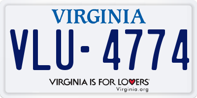 VA license plate VLU4774