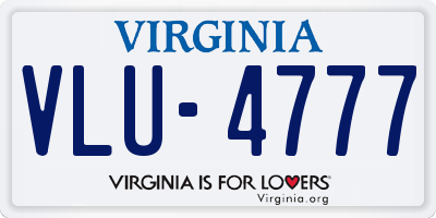 VA license plate VLU4777