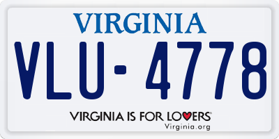 VA license plate VLU4778