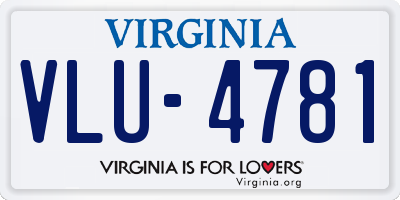 VA license plate VLU4781