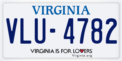 VA license plate VLU4782