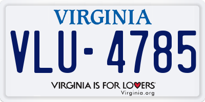 VA license plate VLU4785
