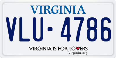 VA license plate VLU4786