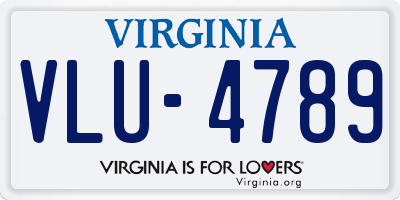 VA license plate VLU4789