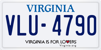VA license plate VLU4790