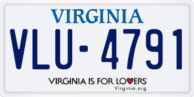 VA license plate VLU4791