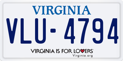 VA license plate VLU4794