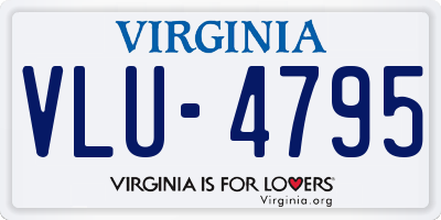 VA license plate VLU4795