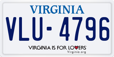 VA license plate VLU4796