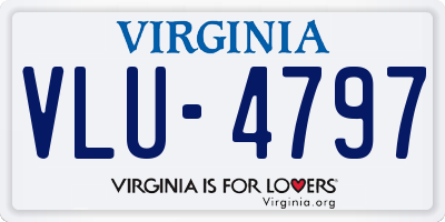 VA license plate VLU4797